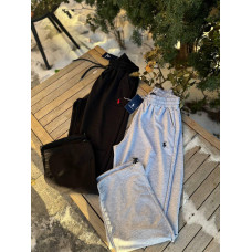 Штани Polo Ralph Lauren чорні чоловічі штани без флісу сірі широкі спортивні штани Поло Ральф Лоурен