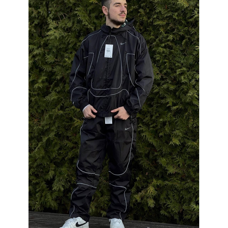 Костюм нейлоновий Nike x Corteiz чоловічий чорний костюм Найк Х Кортез спортивний чоловічий костюм Найк Кортеїз
