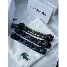 Браслет Lacoste чоловічий чорний браслет Лакост спортивний чоловічий браслет на руку Лакост повний комплект упаковки