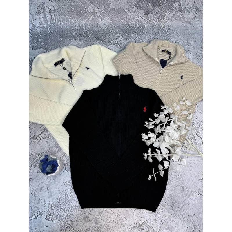 Кардиган Polo Ralph Lauren чорний чоловічий кардиган Поло Ральф Лоурен чоловічий білий Зіпка чорна Поло