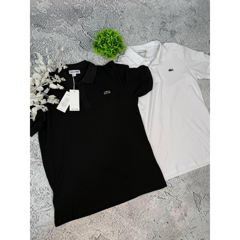 Футболка Lacoste чоловіча чорна футболка Лакоста чорна спортивна Біла футболка з коміром Лакост літо