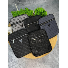 Сумка Guess Vezzola Smart чорна чоловіча сумка Гесс спортивна сумка через плече Гуес чорна шкіряна сумка Гесс