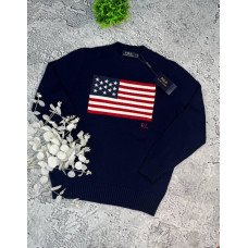 Светр Polo Ralph Lauren чоловічий темно синій светр Поло Ральф Лоурен спортивний чоловічий светр Поло синій