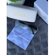 Окуляри Versace сонцезахисні з упаковкою фірмовою коробкою Версаче чоловічі чорні сонцезахисні спортивні окуляри