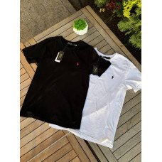 Футболка Polo Ralph Lauren чорна чоловіча футболка Поло Ральф Лоурен біла літня футболка класична Поло