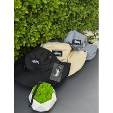 Панама Stussy чоловіча чорна спортивна Панама літня Стуссі чоловіча літня чорна бежева кепка Стуссі сіра