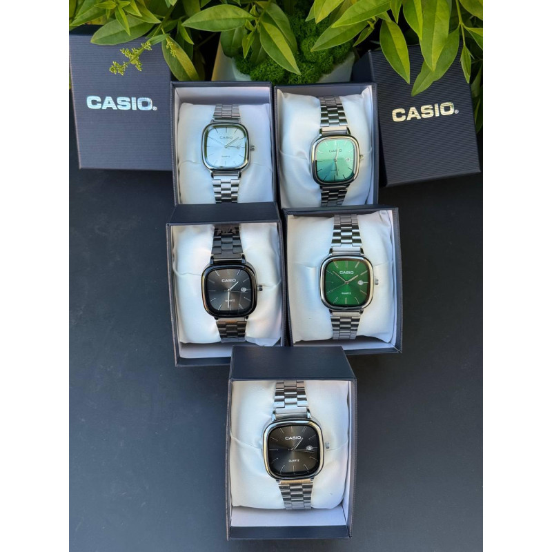 Годинник Casio чоловічий механічний чорний спортивний годинник Касіо кварцовий чоловічий чорний срібний годинник наручний Касіо з