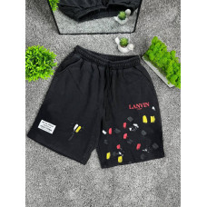 Шорти Gallery Dept x Lanvin чоловічі чорні шорти Галері Депт спортивні чоловічі літні широкі чоловічі чорні Лавин шорти