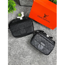 Сумка Louis Vuitton шкіряна барсетка через плече Лв сумка шкіряна Луї звита чоловіча через плече барсетка Louis Vuitton