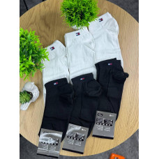 Шкарпетки Tommy Hilfiger чоловічі чорні шкарпетки короткі білі Томі Хілфігер спортивні чоловічі бавовняні шкарпетки Томі
