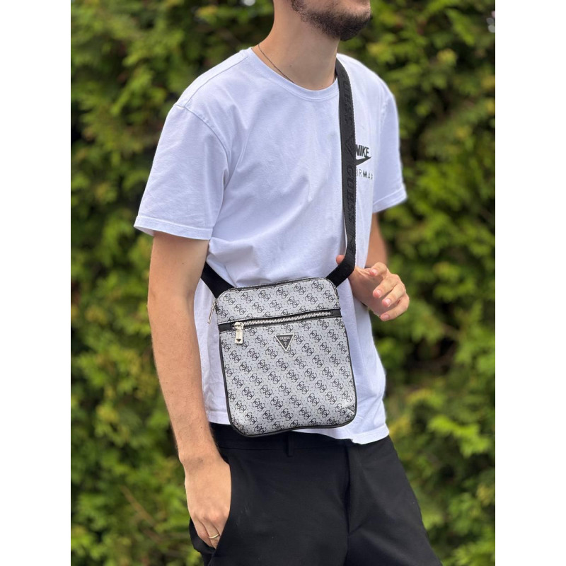 Чоловіча сумка кроссбоді Guess Vezzola Smart, барсетка через плече з екошкіри, 23×19 см