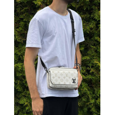 Чоловіча сумка через плече Louis Vuitton, біла барсетка кроссбоді з екошкіри 22×16 см