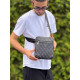 Чоловіча сумка через плече Guess Vezzola Smart, чорна кросбоді з екошкіри 23×19 см, 3 відділення