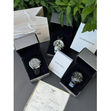 Чоловічий годинник Armani Exchange зі шкіряним ремінцем, стильний механічний наручний годинник у чорному/срібному кольорі, водонеп