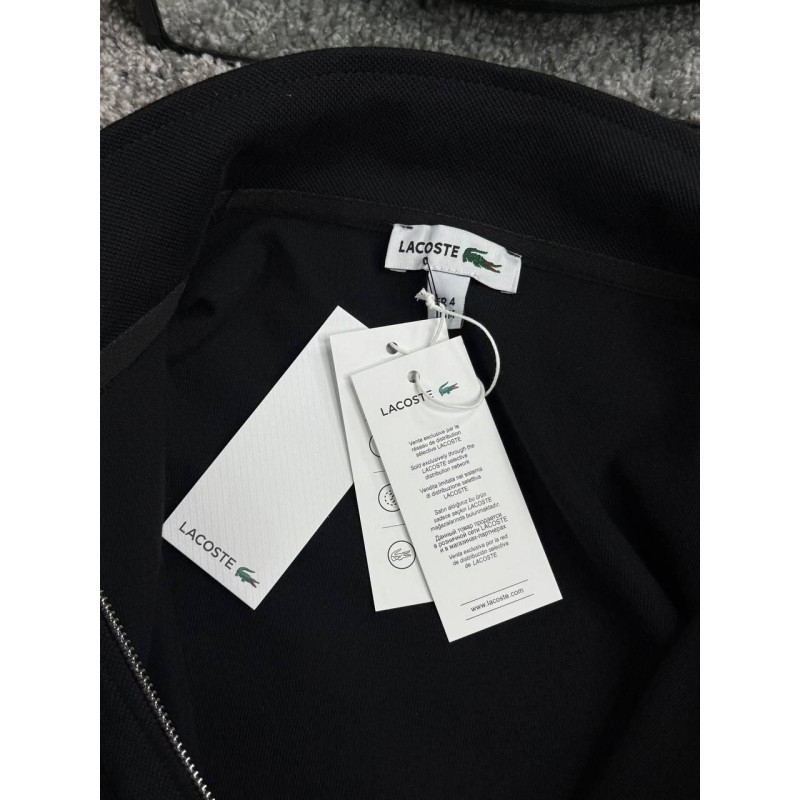 Чоловічий кардиган на блискавці Lacoste (зіпка), бавовняна кофта без капюшона, чорний та білий, розміри S–XL