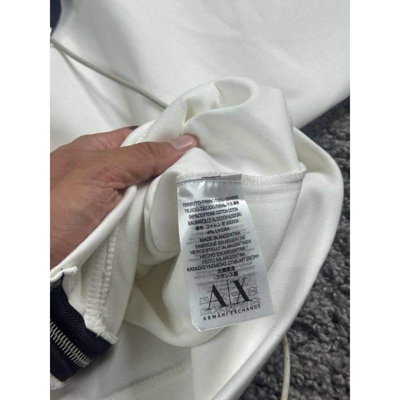 Чоловічий зип-худі Armani Exchange чорне на блискавці з капюшоном, бавовняна кофта A|X