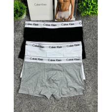 Чоловічі боксери Calvin Klein набір 3 пари, бавовняні труси CK чорні білі сірі, брендові боксери Кельвін Кляйн