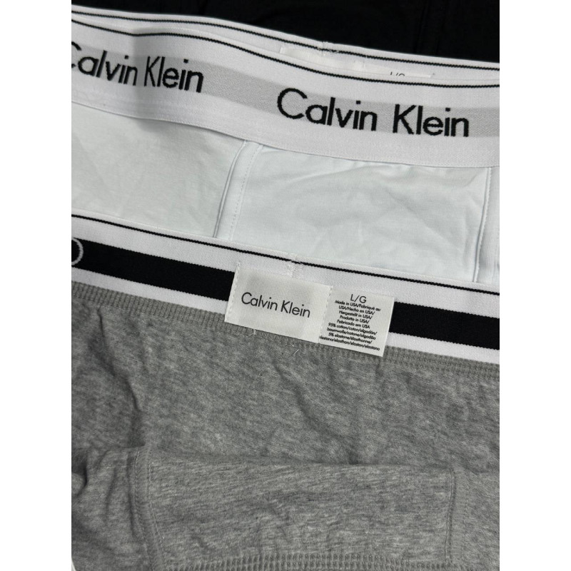 Чоловічі боксери Calvin Klein набір 3 пари, бавовняні труси CK чорні білі сірі, брендові боксери Кельвін Кляйн