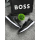 Чоловічі кросівки Hugo Boss чорні, стильні спортивні кросівки Хуго Босс із текстилю з легкою піновою підошвою