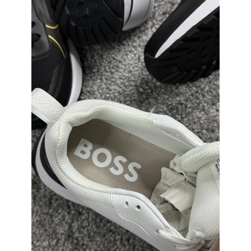Чоловічі кросівки Hugo Boss чорні, стильні спортивні кросівки Хуго Босс із текстилю з легкою піновою підошвою
