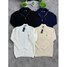 Чоловічий кардиган Polo Ralph Lauren на блискавці, в'язана кофта Поло Ральф Лорен без капюшона, бавовняний светр з вишитим логотип