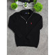 Чоловічий кардиган Polo Ralph Lauren чорний на блискавці, в'язана кофта Поло Ральф Лорен з бавовни, стильна сіпка