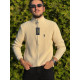 В'язаний чоловічий кардиган Polo Ralph Lauren бежевого кольору на блискавці, кофта Поло Ральф Лоурен без капюшона