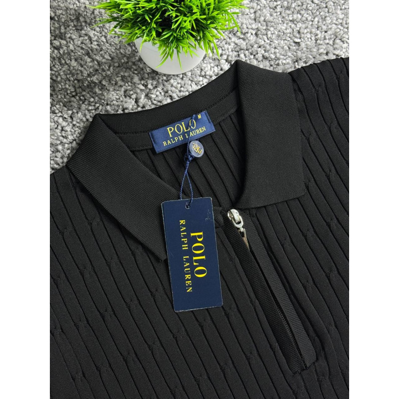 Чоловічі трикотажні футболки поло Polo Ralph Lauren бежевого кольору на блискавці, поло Поло Ральф Лоурен з віскози