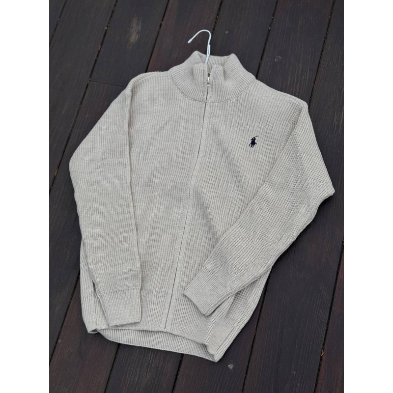 Кардиган Polo Ralph Lauren бежевий чоловічий Кардиган Поло Ральф Лоурен спортивний в'язаний Зіпка Поло