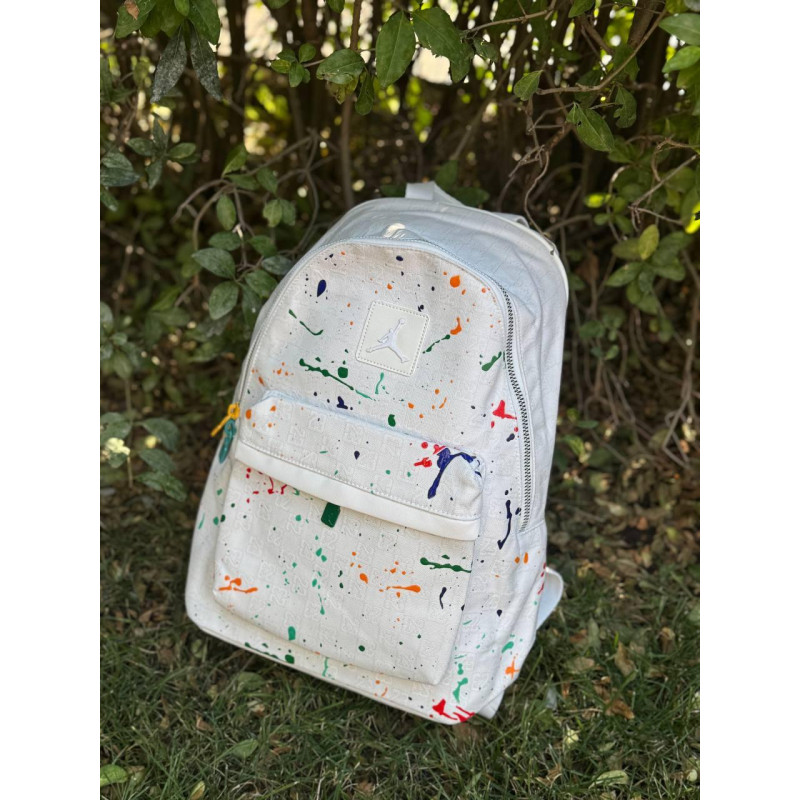 Рюкзак чоловічий Jordan Monogram з екошкіри 44×31 см — стильний міський портфель Джордан з тисненням, 4 відділення, брендовий