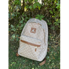 Чоловічий рюкзак Jordan Monogram бежевий 44×31 см — стильний текстильний backpack Джордан з тисненням