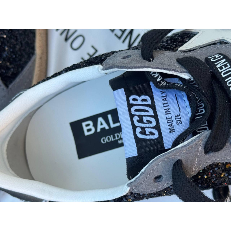 Чоловічі кросівки Golden Goose Ball Star чорні — стильні повсякденні кеди Голден Гус з екошкіри, чорно-сірі sneaker