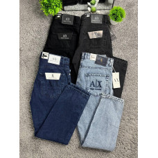 Чоловічі джинси MOM Armani Exchange - прямий крій, чорні / графіт / темно-сині / світлі, стильні повсякденні штани, щільний