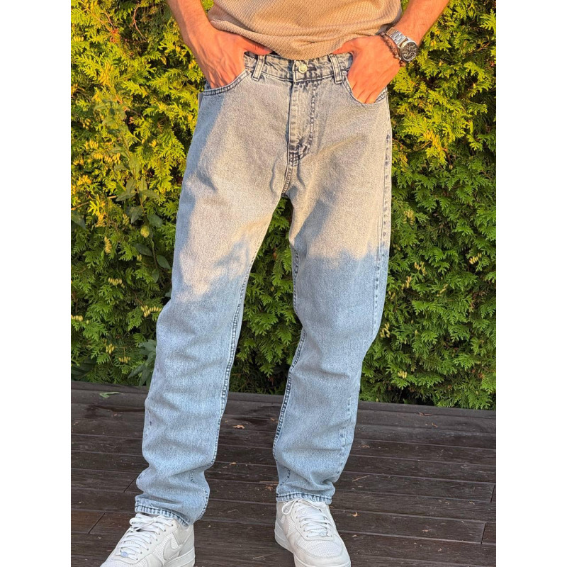 Чоловічі джинси MOM Armani Exchange A|X світлі — прямий крій, стиль boyfriend, щільний денім, джинси з вишивкою, розміри 29–38