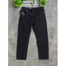 Чоловічі джинси MOM Armani Exchange A|X графітові - прямі штани, стильний boyfriend, темний денім, брендові джинси з вишивкою