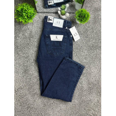 Чоловічі джинси MOM Armani Exchange A|X темно-сині - прямі штани, стильний boyfriend, класичний денім, брендові джинси з вишивкою