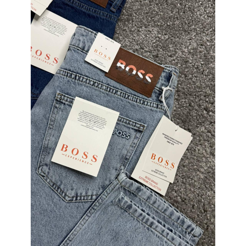 Чоловічі джинси MOM Hugo Boss BOSS - прямі штани, бойфренд крій, чорні / графіт / темно-сині / світлі, брендові джинси, розміри 29