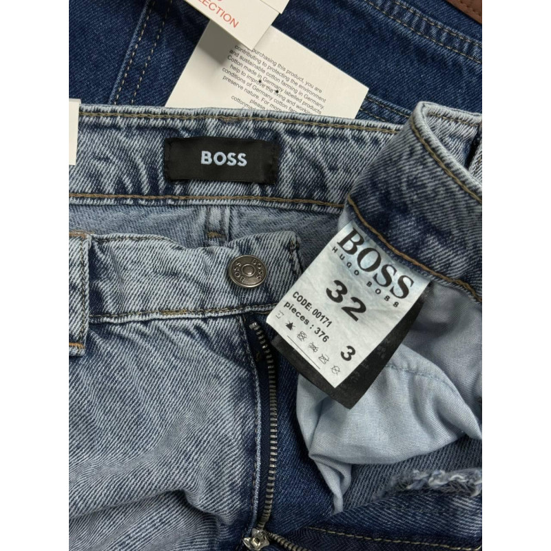 Чоловічі джинси MOM Hugo Boss BOSS чорні — прямі штани, щільний денім, бойфренд крій, базові брендові джинси, розміри 29–38
