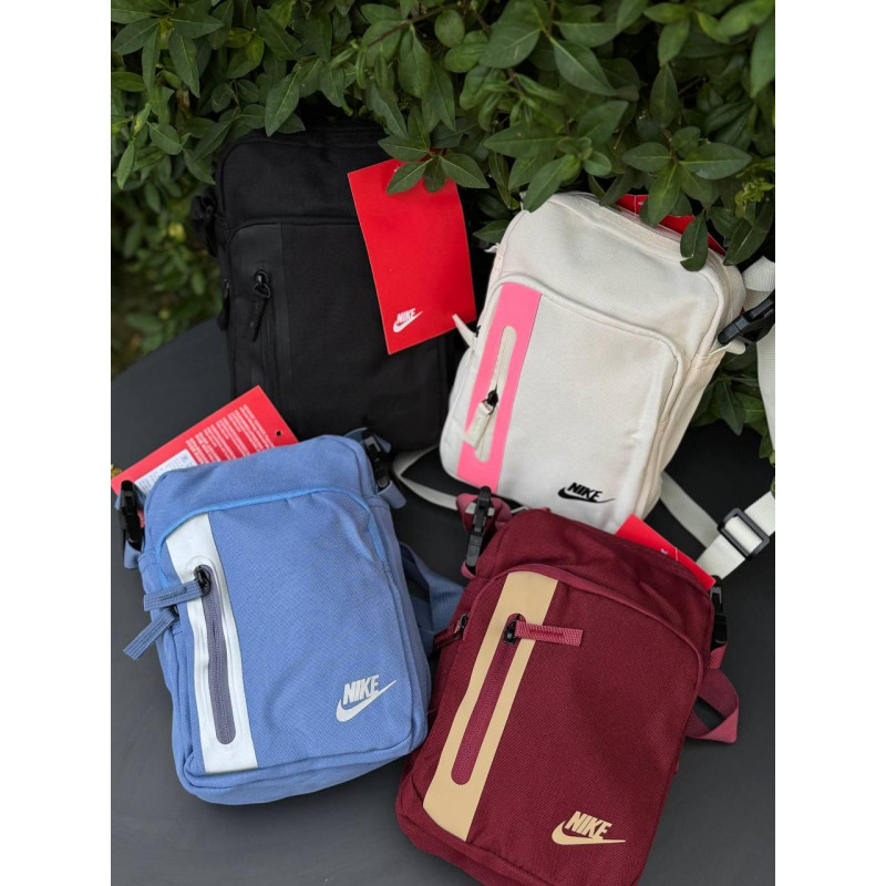 Сумка Nike Tech Fleece чоловіча через плече барсетка компактна чорна біла синя бордова