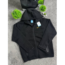 Чоловіча зип-худі Nike Nocta Tech Fleece (Найк Нокта Тек Фліс) чорна спортивна кофта на блискавці з жовтим логотипом вишитим S M