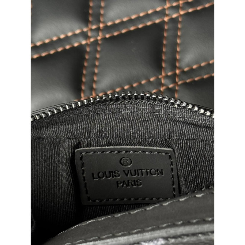 Сумка Louis Vuitton кросбоді шкіряна чоловіча | Сумка Луї Віттон чорна чоловіча шкіряна LV bag | Сумка ЛВ