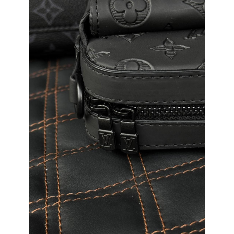 Сумка Louis Vuitton кросбоді шкіряна чоловіча | Сумка Луї Віттон чорна чоловіча шкіряна LV bag | Сумка ЛВ
