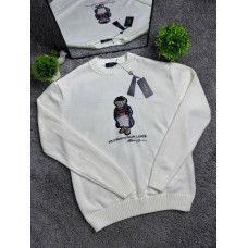 Чоловічий трикотажний светр Polo Ralph Lauren з вишитим ведмедем Polo Bear з натуральної бавовни
