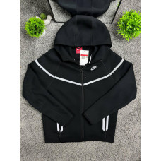 Чоловіча чорна рефлективна зип-худі Nike Tech Fleece з вишитим логотипом та бирками
