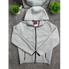 Чоловіча сіра рефлективна зип-худі Nike Tech Fleece з вишитим логотипом та оригінальними бирками