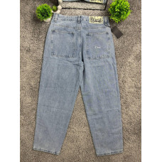 Чоловічі широкі джинси Dime Baggy Jeans вільного крою світлі (світло-блакитні) з вишивкою та оригінальними бирками