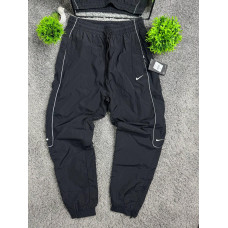 Чоловічі спортивні штани Nike Reflective широкі чорні з рефлективним кантом, вишитим логотипом і оригінальними бірками