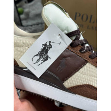 Чоловічі кросівки кеди Polo Ralph Lauren текстильні брендові білі з вишитим логотипом у коробці