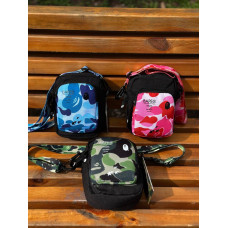Сумка BAPE чоловіча спортивна месенджер через плече Бейп чоловіча барсетка Bape синя Bag BApe