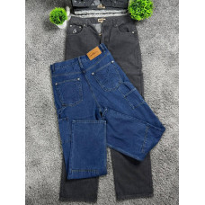 Чоловічі широкі джинси Corteiz Baggy Jeans вільного крою, брендові джинси оверсайз Кортез S, M, L з бирками (чорні, сині)